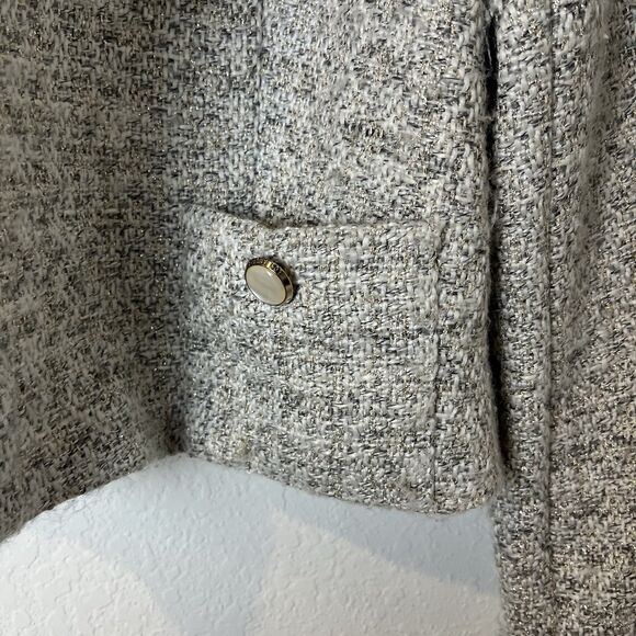Paige Selyna Open Blazer Ivory Silver Tweed XL 220 - Picture 4 of 9